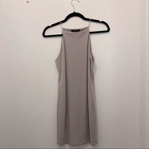 Strappy, Mauve-Taupe Fitted Dress